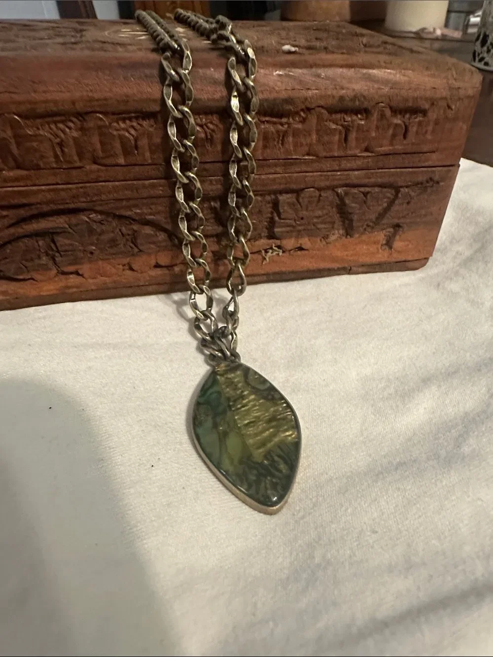 Vintage Abalone Shell Pendant Necklace